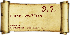 Dufek Terézia névjegykártya