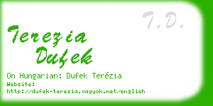 terezia dufek business card